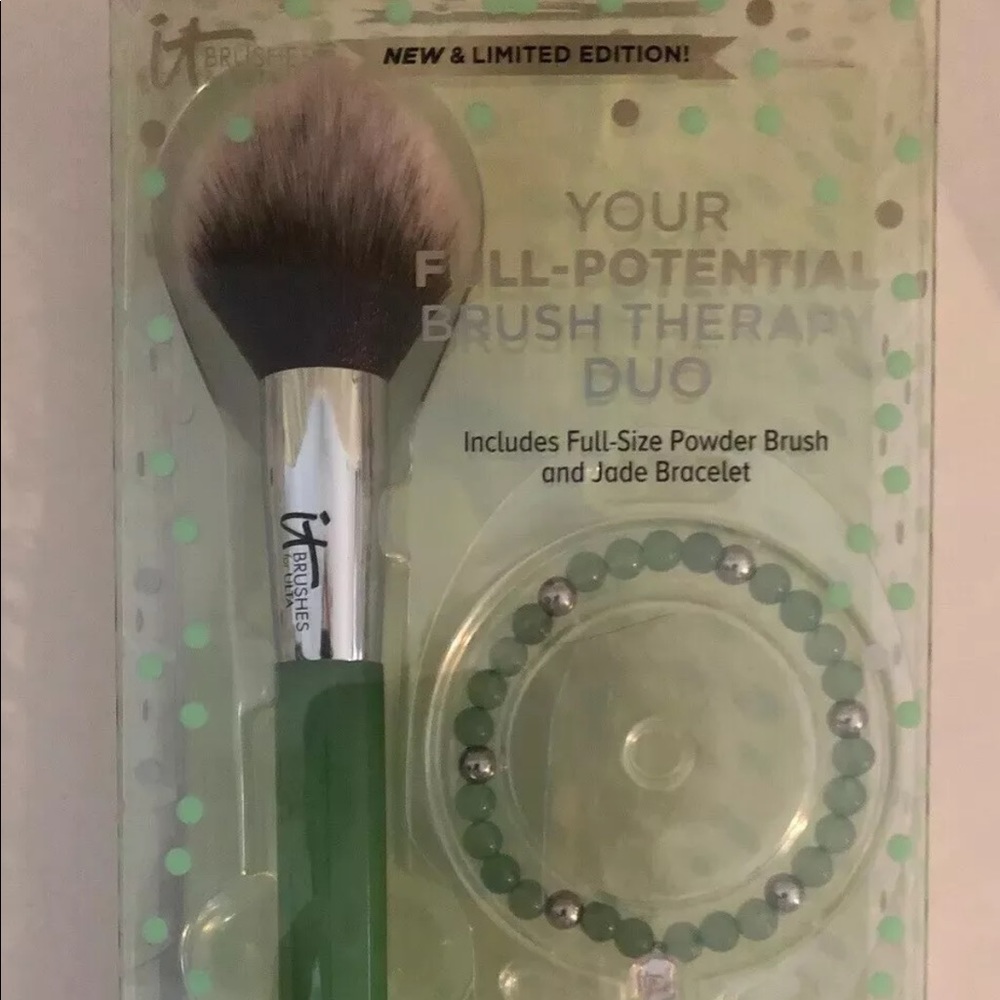 IT BRUSHES Cosmetics Gem Brush Therapy Duo Collection Green Jade Potential NIB